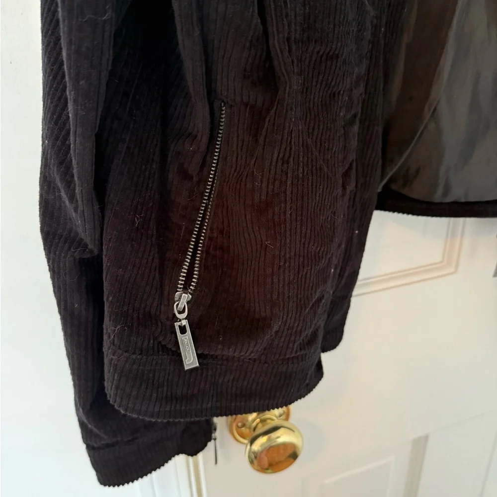 Jou Jou Black Corduroy Utility Jacket Timeless Style - Picture 5 of 8